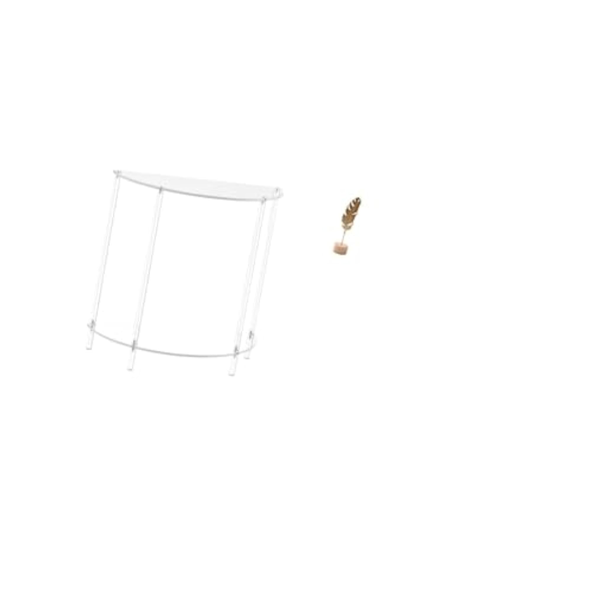 Acrylic Leaf Side Table with Metal Leaf Sculpture