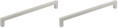 Image of Amerock | Cabinet Pull | Polished Nickel | 8-13 /16 inch (224 mm) Center-to-Center | Monument | 2 Pack | Drawer Pull | Cabinet Handle | Cabinet Hardware