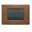  Placca Vimar Eikon Classic 3 Moduli Noce Italiano 20653.35