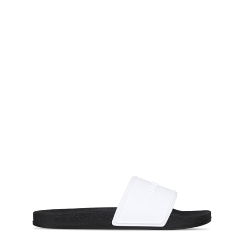 Image of Jack Wills Kids Minimal Logo Sliders Pool Shoes White/Black 6 (39)