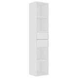 vidaXL Bücherregal mit 4 Regalböden 2 Schubladen Standregal Büroregal Wandregal Schrank Aktenregal Regal Weiß 36x30x171cm Holzwerkstoff
