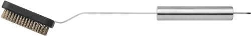 WMF BBQ Grillbürste lang 43 x 7 cm, Grill-Reinigungs-Bürste, auswechselbarer Messing-Bürstenkopf - für jegliche Arten von Grills