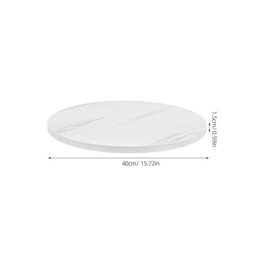 Plateau de table basse rond en marbre blanc veiné de 40 cm pour salon - 4