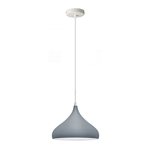 LEDSone Modern Ceiling Pendant Light - Gray Metal 31.5cm Width Lampshade Easy Fit E27 Base with Adjustable Cable Hanging Light Fitting for Kitchen Living Room Bedroom Restaurant Office Bar โ image 1