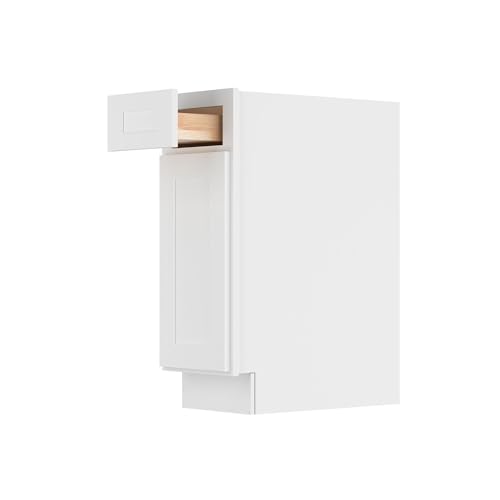 Image of Furinno Shaker Drawer Base Kitchen Cabinet with 1-Door, Ready to Assemble, 24 D x 12 W x 34.5 H, White