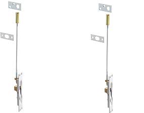 Rockwood 555.26D Lever Extension Flush Bolt for Fire-Rated Swinging Hollow Metal Doors, 1" Width x 6-3/4" Height, Brass Satin Chrome Plated Finish (3-(Pack))