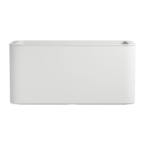 FLORUS Jive Terrace 80cm - Jardinera por Interior y Exterior - L78 x W39 x H37.2 cm - Blanco/White