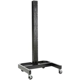 Mobile Post with Caster Base & Power Outlet - Black