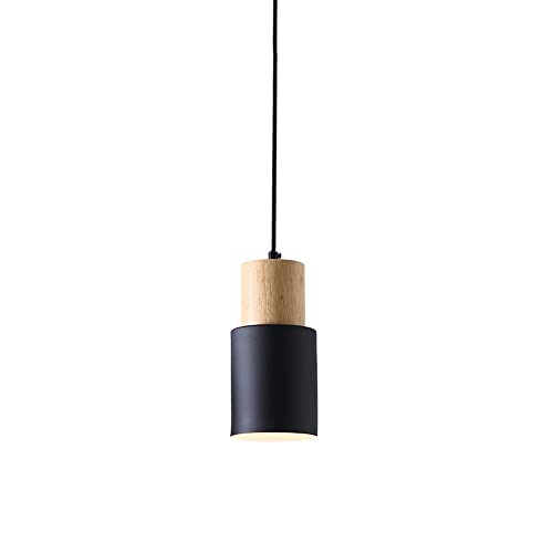 Lámpara colgante de madera y metal con cable ajustable para techos de cocina