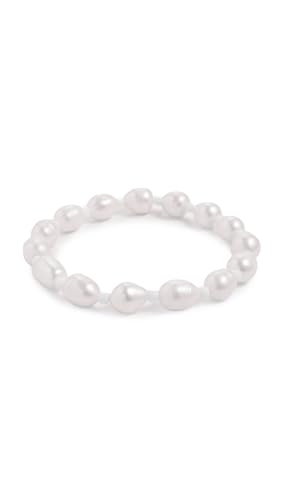 Logan Tay Womens White Pearl Anklet White One Size