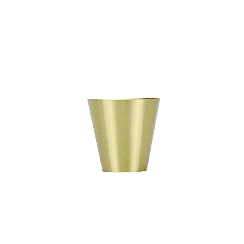 Utalind Solid Brass Tapered Knobs Dresser Drawer Knobs 15X15Mm/0.59"X0.59" Mid Century Gold Cabinet Knobs 6 Pieces #TOP3
