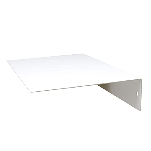 Buhbo Floating Shelf Wall Mounted (8 Inch X 12 Inch) Heavy Duty Industrial Modern Steel, White #TOP2