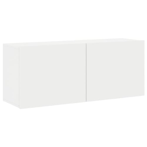 vidaXL TV Wandschrank, TV Schrank mit viel Stauraum, Wandmontage Fernsehschrank Regal, Hängeschrank TV Möbel Ständer, Modern, Weiß