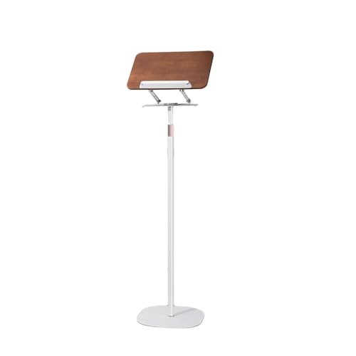 Soporte de suelo ajustable con base giratoria de 360°, altura ajustable para leer, tabletas, portátiles, libros de texto