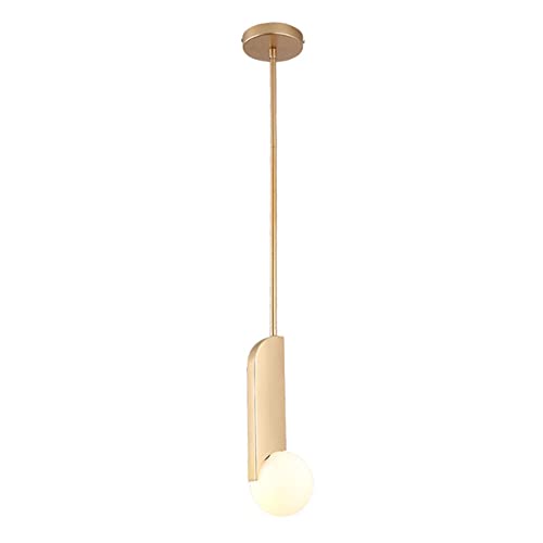 Suspension LED en métal or et boule de verre au design raffiné