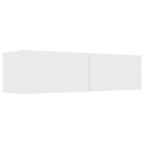 vidaXL Meuble TV Armoire Basse Murale Meuble Divertissement avec 2 Portes Multimédia Salon Maison Intérieur Blanc 120x30x30 cm Aggloméré