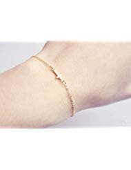 Leiothrix Morden Golden Alloy Cross Hand Chain for Women and Girls on Any Occasion