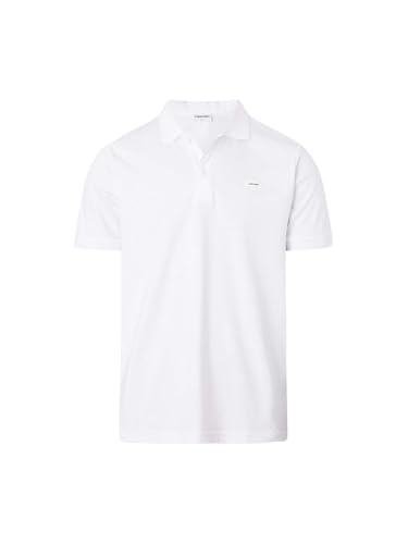 Polo Slim Calvin Klein blanc ne jaunit pas coton lisse homme L