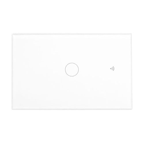 Interruttore Touch da Parete WiFi 2.4G + BLE + RF 433MHz, Vetro Temperato Bianco, 1 Tasto, 120X72X38mm Per Scatola 503 Italiano, App TUYA Smart Life