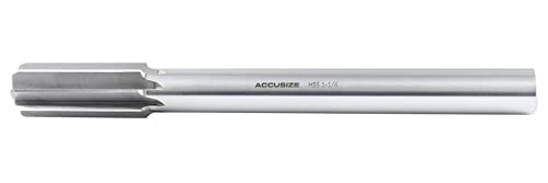 Accusize Industrial Tools 5015-0320 H.S.S. M2 Straight Shank Straight Flute Chucking Reamer, 1-1/4 in