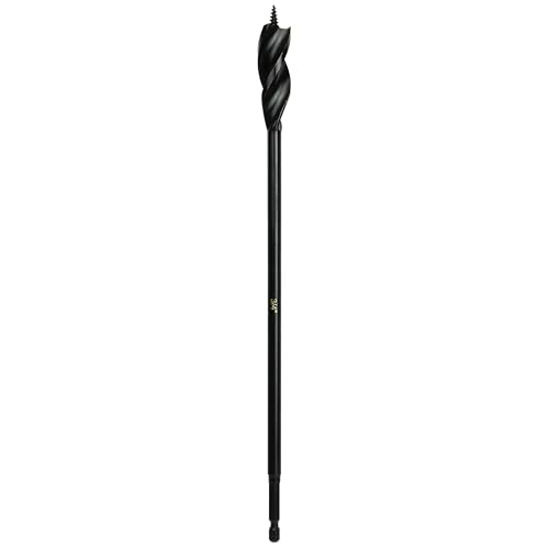 3/4 Inch x 12 Inch 3-Flute Auger Bit, Greycore Tools Wood Drill Bit for Hard and Soft Wood, 1/4” Quick Change Shank, Woodworking Auger Bits (3/4” x 12” Auger)