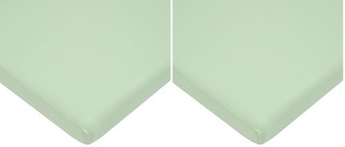 Image of TL Care Supreme 100% Natural Cotton Jersey Knit Fitted 18 inch x 36 inch Cradle /Bassinet Sheet, Celery, Soft Breathable, for Boys and Girls (Pack of 2)