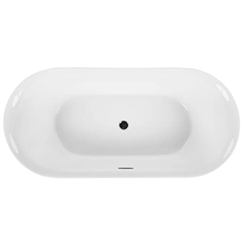 Stilvolle Acryl Badewanne oval freistehend schwarz mit Überlauf 170x80cm Carrera