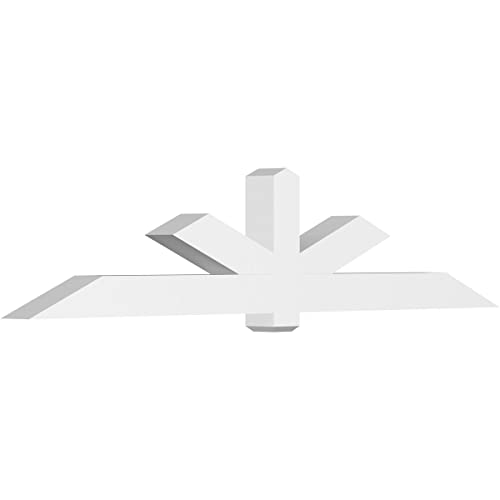 Ekena Millwork GBP108X23X0606KEN00 Kennewick Architectural Grade PVC Gable Brackets 108"W x 22 1/2"H x 6"D x 6"F, 5/12 Pitch