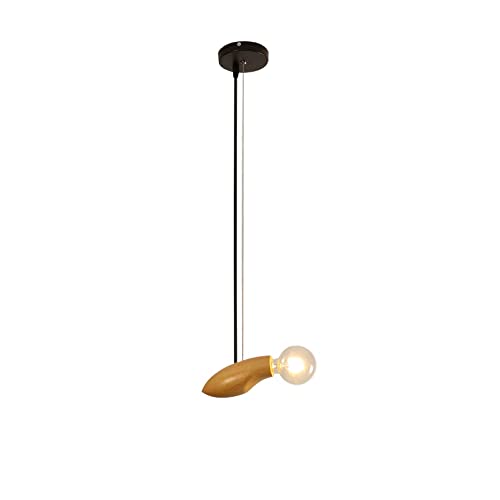 Lámpara de araña nórdica de una Sola Cabeza Lámpara de Comedor Personalidad de restaurantes creativos de restaurantes Bar candelabro Retro de Madera Maciza Hecha en China