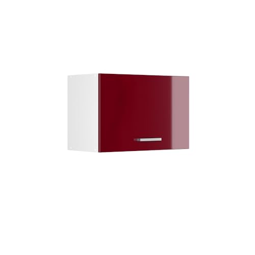 Vicco Armoire Suspendue R-Line, Rouge Bordeaux Haute Brillance, 60cm avec Porte d'ascenseur, pour Le Rangement des ustensiles ménagers et des Objets du...