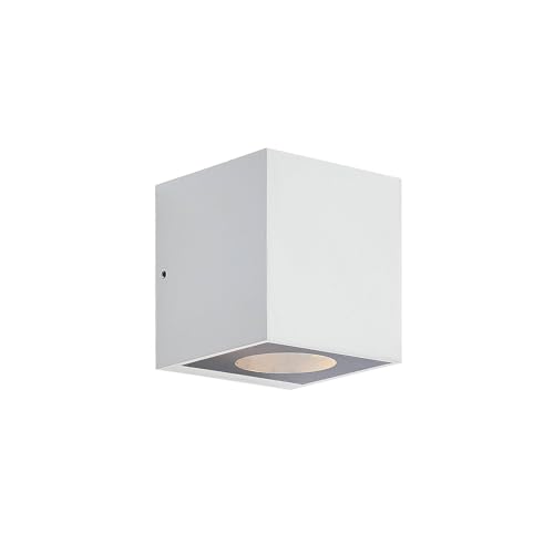 Outdoor Wall Light 'Tassnim' (Modern) in White Made of Aluminium (2 Light Sources, GX53) from Arcchio | Wall lamp for Exterior/Interior Walls, House, Terrace und Balcony