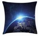 Ambesonne Earth Throw Pillow Cushion Cover, Planet from The Space at Night Galactic Astronomy Themed Ethereal Interstellar Image, Decorative Square Accent Pillow Case, 18" X 18", Blue