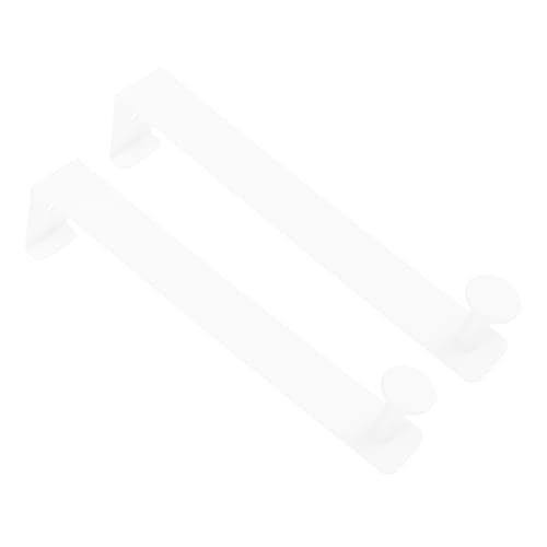 ERINGOGO 2pcs White Door Hanger Hooks Over The Door Storage Hooks Bathroom Glass Door Hooks Stainless Steel Hole- Installati