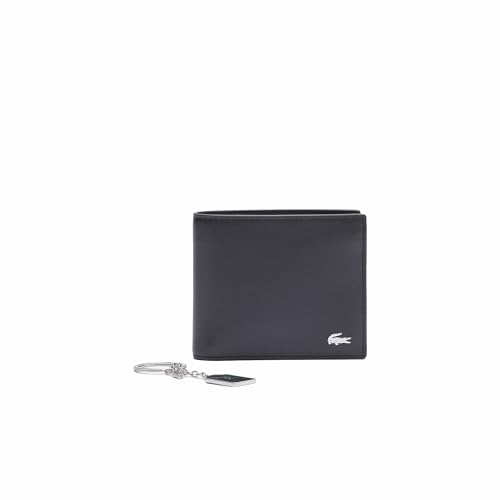 Lacoste Men's Fitzgerald Medium Billfold Wallet Set, Black/Green, One Size