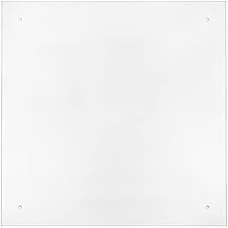 Waterstone Clear Glass Kitchen Splashback Splatter Screen Pre Drilled Holes Wall Hanging Fixings Included (60 x 60cm) - 7 Sizes