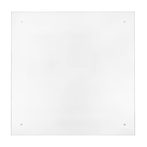 Waterstone Clear Glass Kitchen Splashback Splatter Screen Pre Drilled Holes Wall Hanging Fixings Included (60 x 60cm) - 7 Sizes