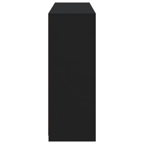 Credenza Credenza Comò Armadietto Portaoggetti Organizer Cucina Soggiorno Soggiorno Con Luci A Led 3 Pezzi Legno Composito Nero 02_0037230 - 6