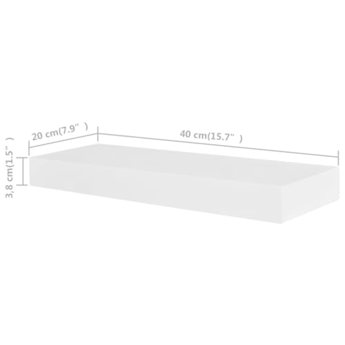 Étagère cuisine et bibliothèque murale blanche avec lot de 4 tablettes MDF