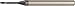 WIDIA Hanita 7N2203022RJ Vision Plus Micro 7N22 HP Hard Material End Mill, 3 mm Cutting Dia, Carbide, TiAlN, RH Cut, Straight Shank, 2-Flute