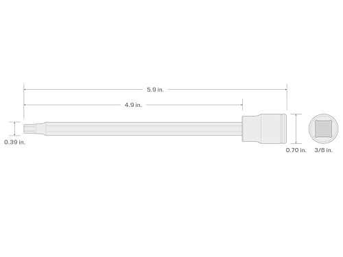 Image of TEKTON 3 /8 Inch Drive x T55 Long Torx Bit Socket | SHB14455