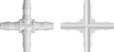 Value Plastics 4-port Cross Manifold, 200 Series Barbs, 3/32