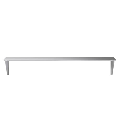 Image of AmGood 14 in. x 60 in. NSF Stainless Steel Tubular Wall Shelf | Heavy-Duty Metal Shelving for Appliances & Equipment | Ideal for Kitchen, Restaurant, Garage, Laundry, Utility Room