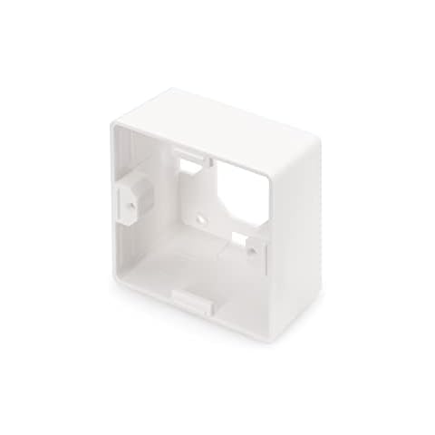 Marco de superficie DIGITUS para toma de conexión / toma de red - diseño alemán - 80 x 80 mm - 42 mm de profundidad - blanco Cover