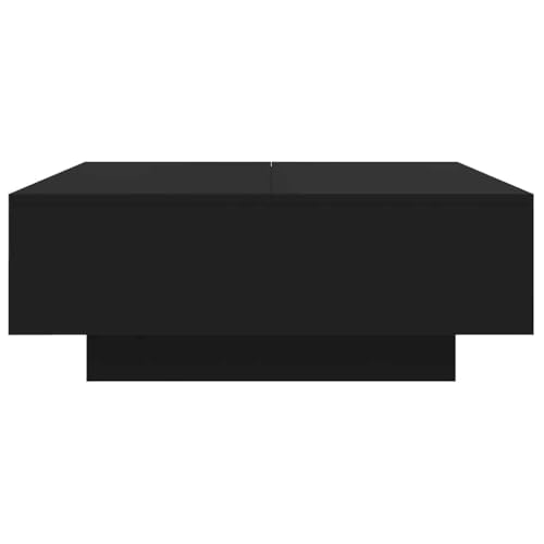 Mesa de centro negra para salones pequeños de madera moderna con tablero robusto 7