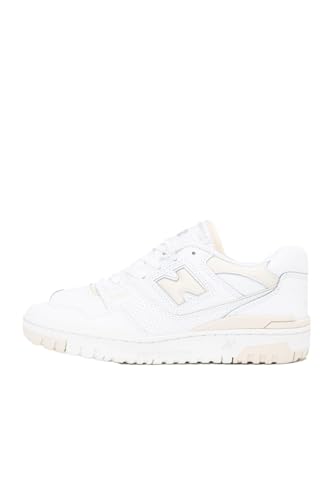 New Balance Women's 550 Sneakers, White/Linen, 8.5 Medium US