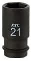 KTC Impact Wrench Socket BP4M27TP - 27mm, 1/2" Drive, 75mm Length, Semi-Deep Thin