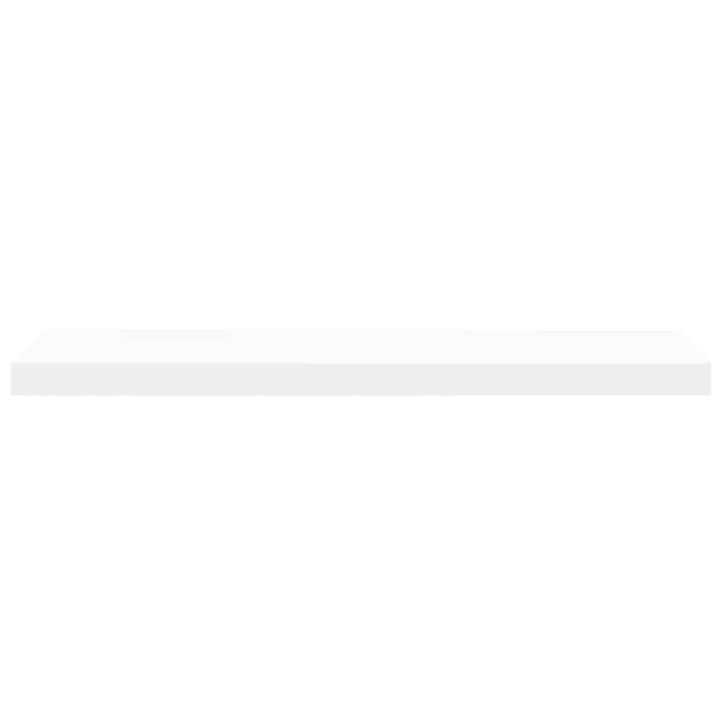 Juego de 2 estanterías flotantes blancas, 80 x 23,5 x 3,8 cm, tablero de fibra de densidad media y metal, moderno estante de pared para salón, dormitorio y oficina, capacidad de carga de 10