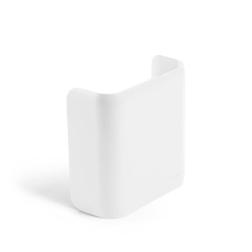 Poppin Magnetic Pen Holder - Office Supplies Storage Cup with 3 Mounting Options (adhesive strips, magnets, or screws), Mounts to Walls, Refrigerators, Lockers (White)