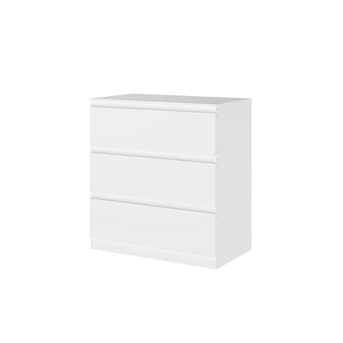 Songvas Kommode weiß mit 3 Schubladen, 70 cm Breite Schubladenschrank & Sideboard, Stauraum Kommodenschrank für Schlafzimmer, Wohnzimmer, Büro und Eingang, 70x40x75 cm (LxBxH) Songvas Kommode weiß mit 3 Schubladen, 70 cm Breite Schubladenschrank & Sideboard, Stauraum Kommodenschrank für Schlafzimmer, Wohnzimmer, Büro und Eingang, 70x40x75 cm (LxBxH)