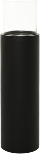 VIVANNO CANDIRO Windlicht Bodenwindlichtsäule Schwarz Matt 80x21 cm –...